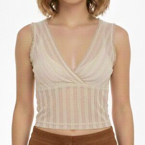 Y2K Whimsigoth Mesh Coquette Top Unconventional Lace VTG Coastal Cowgirl Surplus